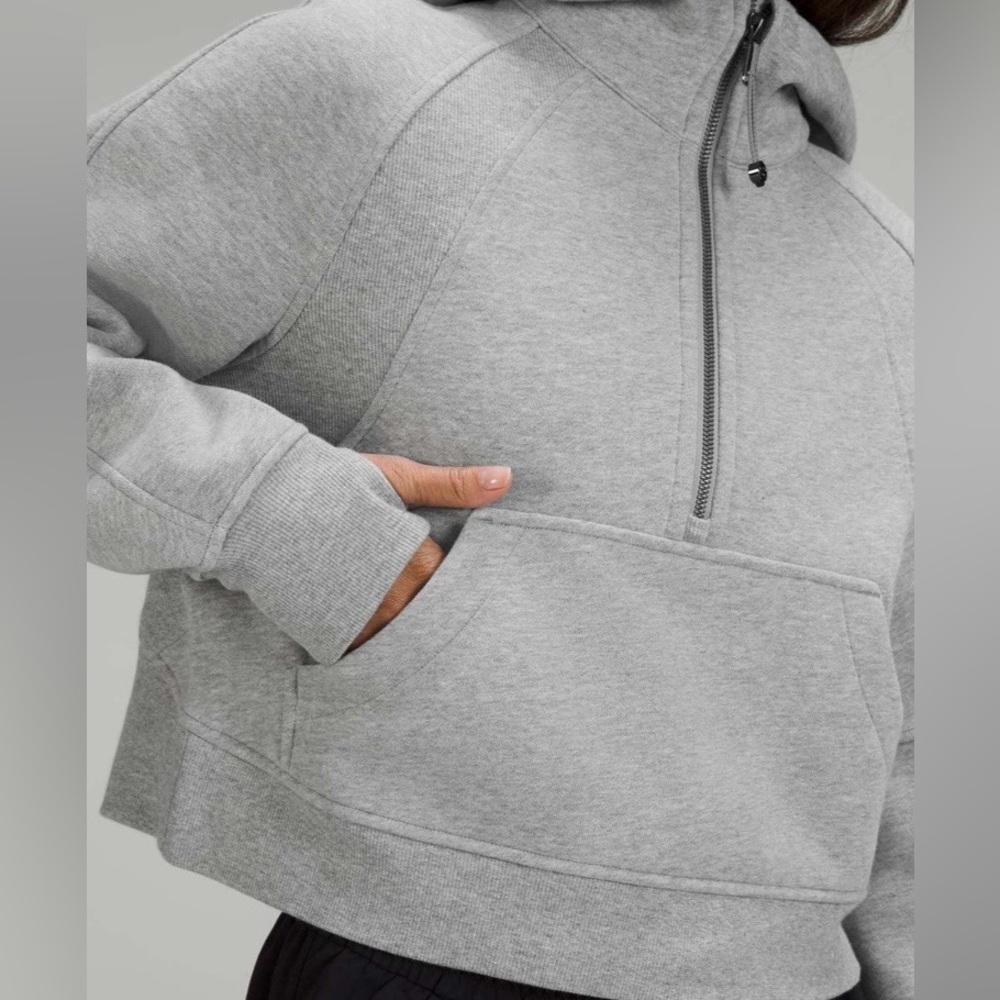 Lululemon Scuba Oversized Half-Zip Hoodie Heathered Core Medium Grey Size XS/S